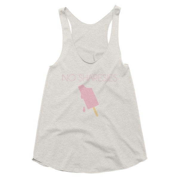 Women's "No Sharesies" Summer Drip Vintage Ice Cream 2 Racerback Tank Top -  - Tri-Oatmeal / XS - srce threads - 3