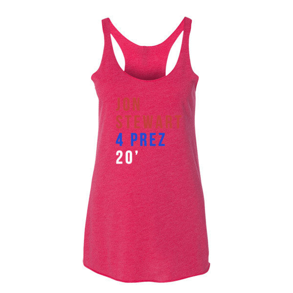 Women's Jon Stwear 4 Prez Summer Racerback Tank Top -  - Vintage Shocking Pink / XS - srce threads - 12