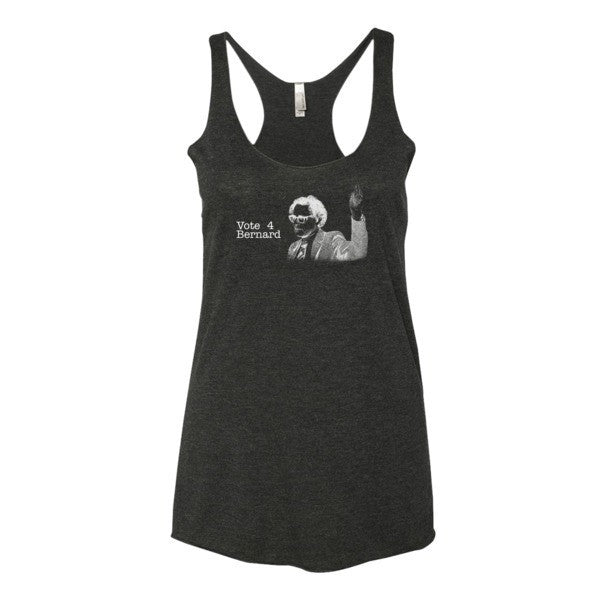 Women's Vintage White Bernie Script Portrait Rally Classic Tank Top - Vintage Throwback Style Rally Design -  - Vintage Black / XS - srce threads - 1