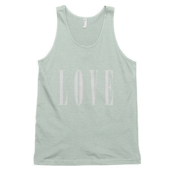Classic LOVE White Tank Top (Unisex) -  - Ash Grey Sea Foam / XS - srce threads - 8