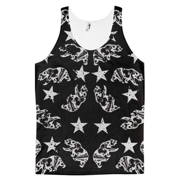 Classic Cali Bear Black Out Tank Top (Unisex) -  - XS - srce threads - 1