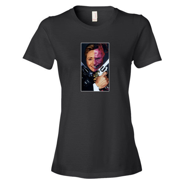 Women's "2 Face Hillary" Short Sleeve T-Shirt -  - Black / S - srce threads - 2