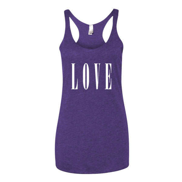 Women's LOVE Racerback Summer Tank Top -  - Purple Rush / XS - srce threads - 7