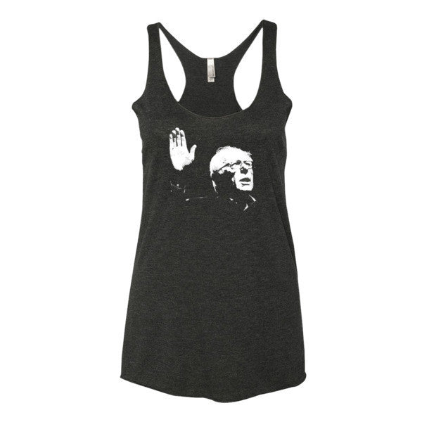 Women's Classic Bernie Sketch Portrait Tank Top - Vintage Throwback Style Rally Design -  - Vintage Black / XS - srce threads - 1
