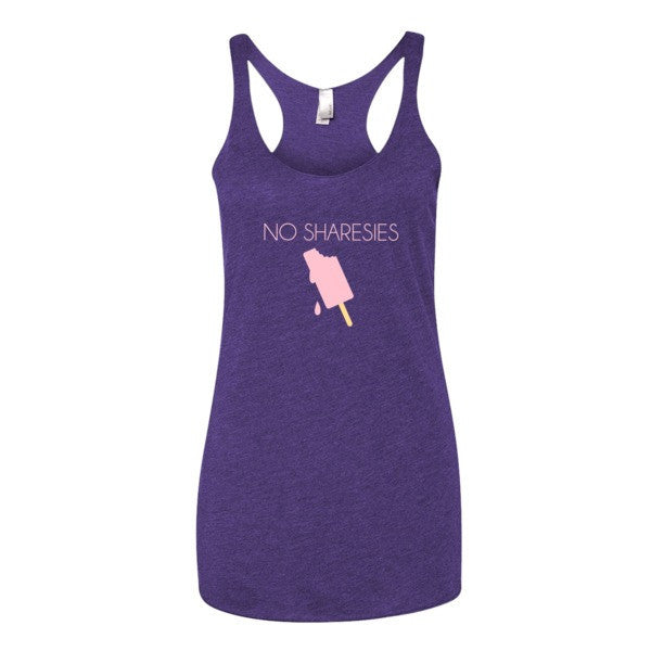 Women's "No Sharesies" Summer Drip Vintage Ice Cream Racerback Tank Top -  - Purple Rush / XS - srce threads - 5