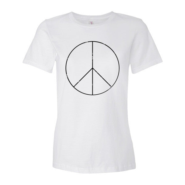 Women's Peace Sign Skinny Short Sleeve T-Shirt (Unisex) -  - White / S - srce threads - 5