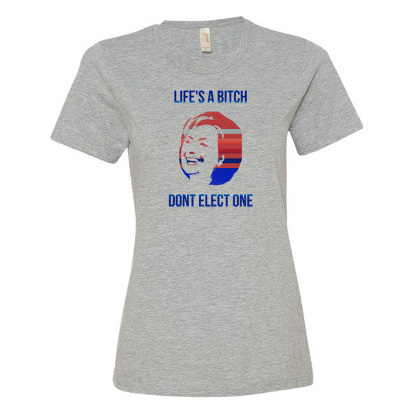 Women's "Life's a Bitch" Hillary Short Sleeve T-Shirt -  - Heather Grey / S - srce threads - 2