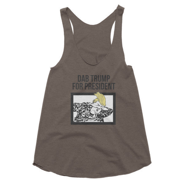 Women's "Dab Trump for President" Premium Summer Racerback Tank -  - Tri-Coffee / XS - srce threads - 1