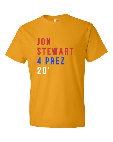 Short Sleeve Jon Stewart 4 Prez 20' T-shirt (Unisex) -  - Gold / S - srce threads - 16