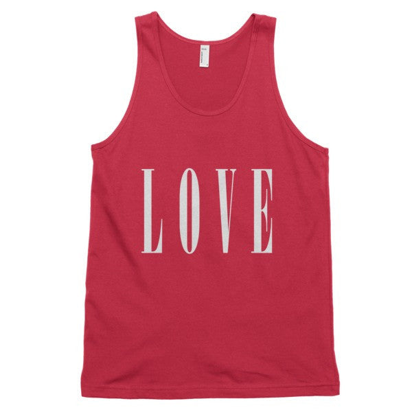 Classic LOVE White Tank Top (Unisex) -  - Red / XS - srce threads - 12