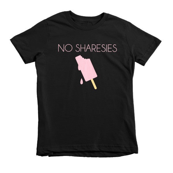 Kid's "No Sharesies" Summer Drip Vintage Ice Cream Short Sleeve T-Shirt (Unisex) -  - Black / 2yrs - srce threads - 1