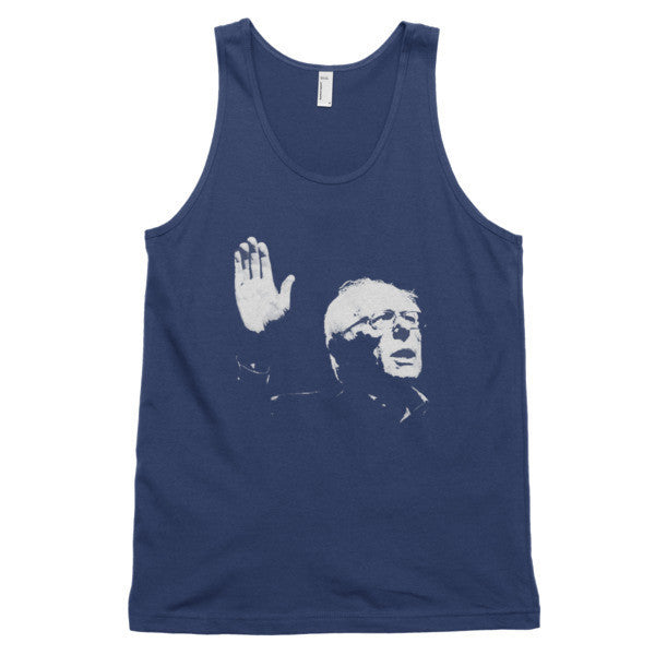 Classic Bernie Sketch Portrait Tank Top (Unisex) - Vintage Throwback Style Rally Design -  - Navy / XS - srce threads - 4