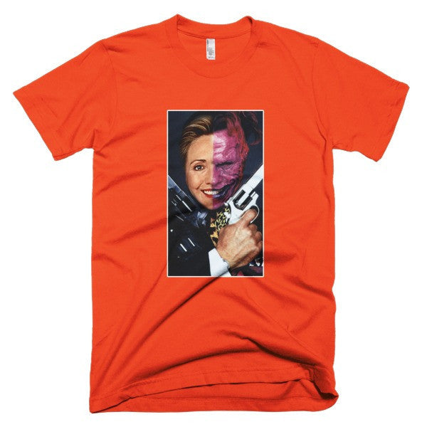 "2 Face Hillary" Short Sleeve T-Shirt (Unisex) -  - Coral / XS - srce threads - 13