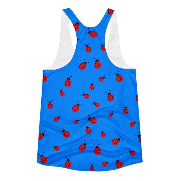 Women's Blue Ladybug Summer Racerback Tank -  -  - srce threads - 2