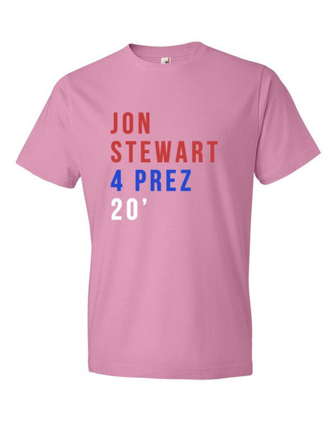 Short Sleeve Jon Stewart 4 Prez 20' T-shirt (Unisex) -  - CharityPink / S - srce threads - 15