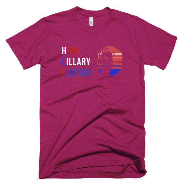 "Huck Cillary Flinton" Say What You Mean Face Short Sleeve T-Shirt (Unisex) -  - Raspberry / XS - srce threads - 12