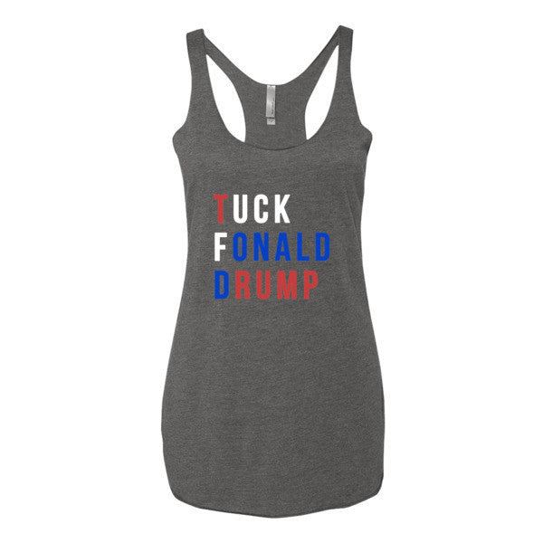 Women's Tuck Fonald Drump Presidential Summer Racerback Tank Top -  - Premium Heather / XS - srce threads - 3