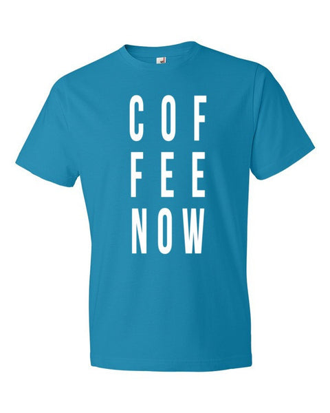 Short Sleeve Coffee Now Morning Person T-shirt (Unisex) -  - Caribbean Blue / S - srce threads - 13