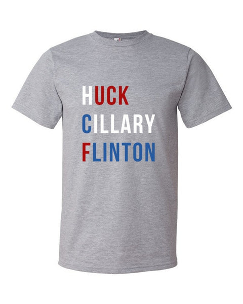 "Huck Cillary Flinton" Say What You Mean Short Sleeve T-Shirt -  - Heather Grey / S - srce threads - 1