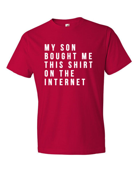 Short Sleeve White My Son Bought Me This T-Shirt -  - Red / S - srce threads - 16