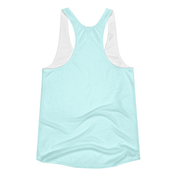 Women's Classic Fit SRCE Brand Center Bandana White Black Summer Racerback Tank -  -  - srce threads - 2