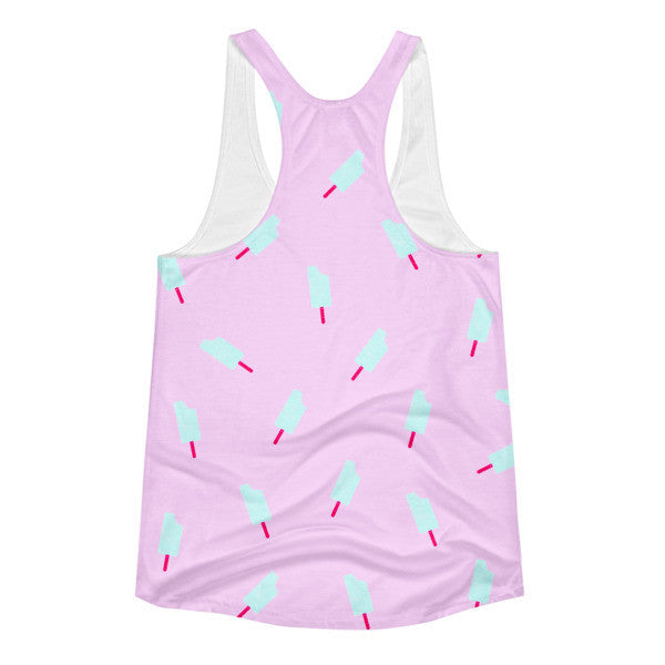 Women's "Summer Drip" Neon Halftone Purple Pink Blue Vintage Ice Cream Racerback Tank -  -  - srce threads - 2
