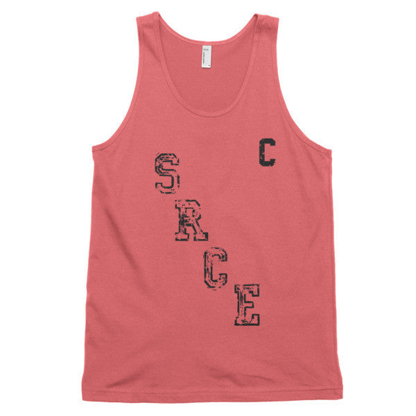 Classic SRCE Vintage Throwback Diagonal Hockey Black Cpatain Tank Top (Unisex) -  - Coral / XS - srce threads - 11