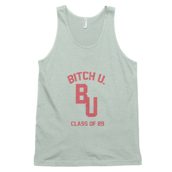 Classic "Bitch U. Class of 89'" Large Decal Vintage Tank Top (Unisex) -  - Ash Grey Sea Foam / XS - srce threads - 9