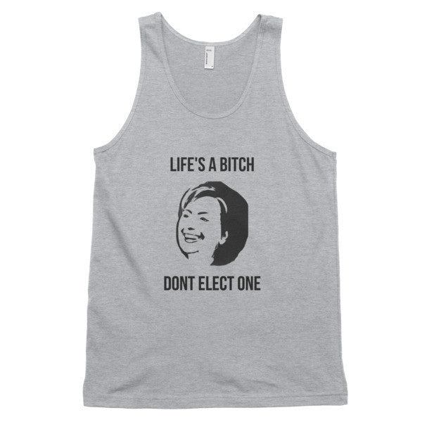 "Life's  A Bitch" Hillary Black Tank Top (Unisex) -  - Heather Grey / XS - srce threads - 2