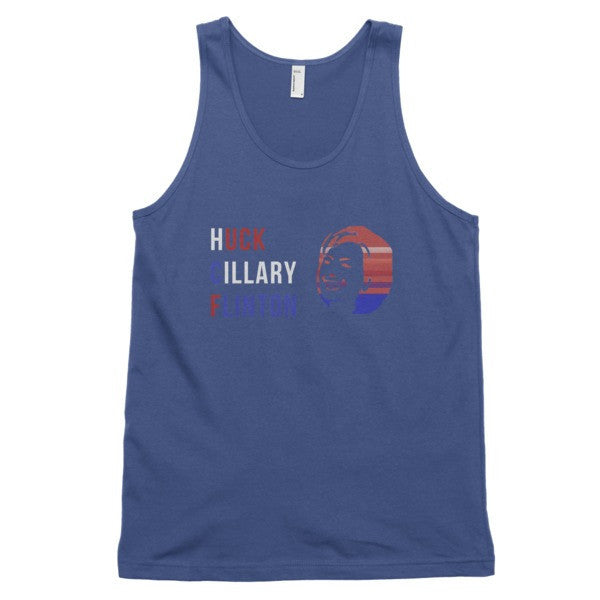 "Huck Cillary Flinton" Say What You Mean Face Classic Tank Top (Unisex) -  - Lapis / XS - srce threads - 7