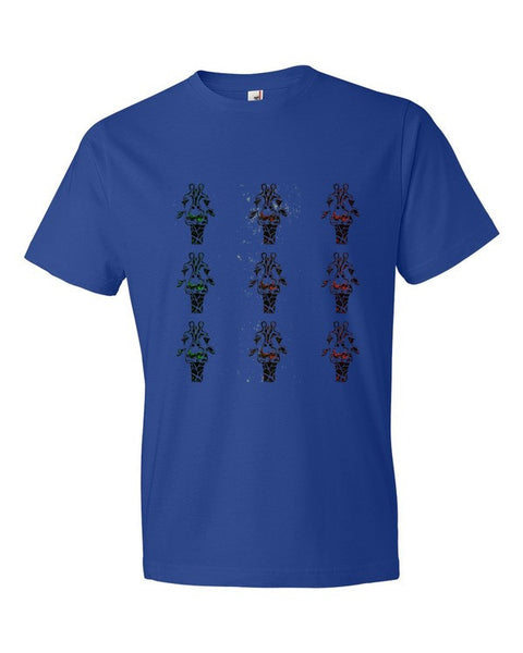 Short Sleeve Trippy Giraffe Tri-Head T-Shirt -  - Royal Blue / S - srce threads - 5