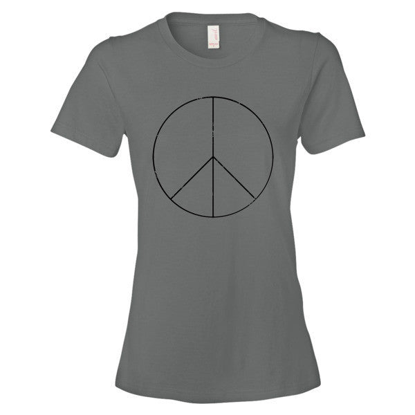 Women's Peace Sign Skinny Short Sleeve T-Shirt (Unisex) -  - Storm Grey / S - srce threads - 3