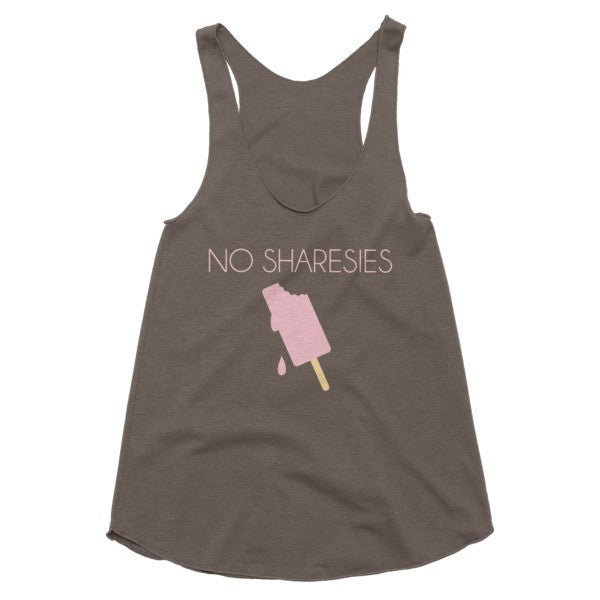 Women's "No Sharesies" Summer Drip Vintage Ice Cream 2 Racerback Tank Top -  - Tri-Coffee / XS - srce threads - 2