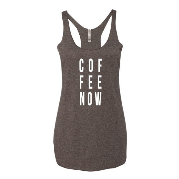 Women's Coffee Now Morning Person Summer Racerback Tank Top -  - Macchiato / XS - srce threads - 2