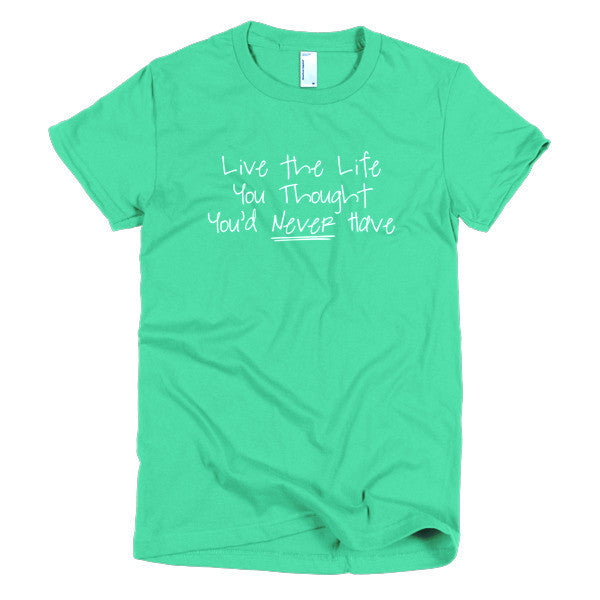 Women's "Live the Life" Motivation White Short Sleeve T-Shirt -  - Mint / S - srce threads - 11