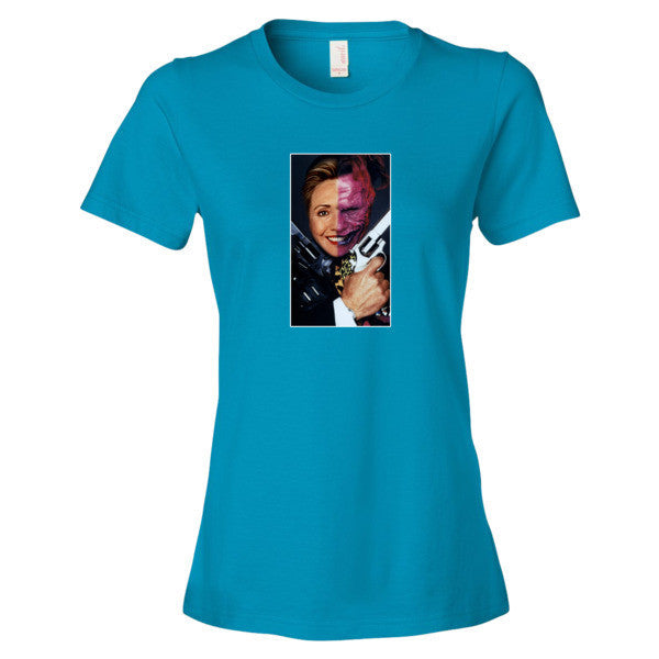 Women's "2 Face Hillary" Short Sleeve T-Shirt -  - Caribbean Blue / S - srce threads - 14