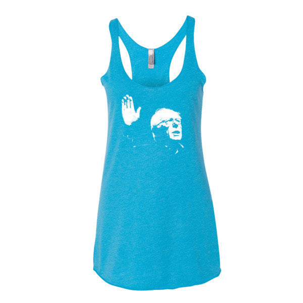 Women's Classic Bernie Sketch Portrait Tank Top - Vintage Throwback Style Rally Design -  - Vintage Turquoise / XS - srce threads - 10
