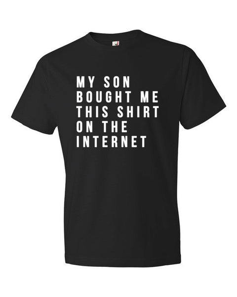 Short Sleeve White My Son Bought Me This T-Shirt -  - Black / S - srce threads - 1