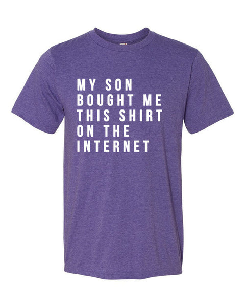 Short Sleeve White My Son Bought Me This T-Shirt -  - Heather Purple / S - srce threads - 6