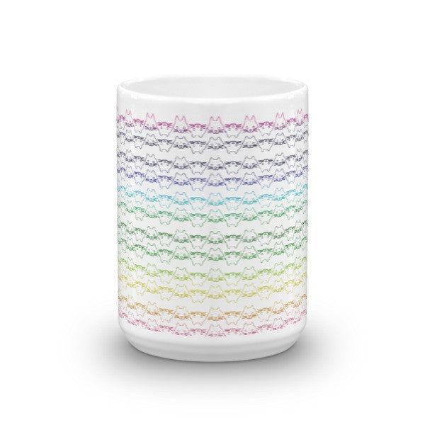 8 Bit Cat White Retro Mug -  -  - srce threads - 7