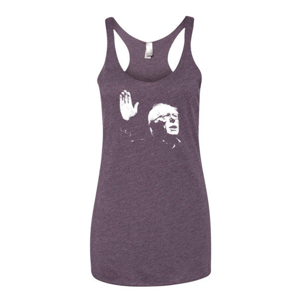 Women's Classic Bernie Sketch Portrait Tank Top - Vintage Throwback Style Rally Design -  - Vintage Purple / XS - srce threads - 6