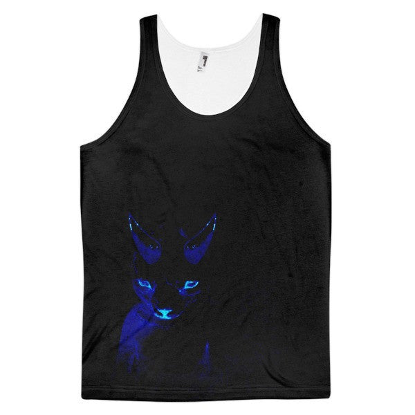 Classic "In The Dark of Night" Neon Pop Blue Tank Top (Unisex) -  - XS - srce threads - 1