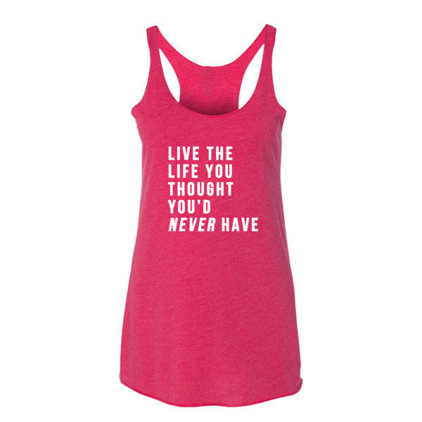 Women's Live the Life White Tank Top -  - Vintage Shocking Pink / XS - srce threads - 12