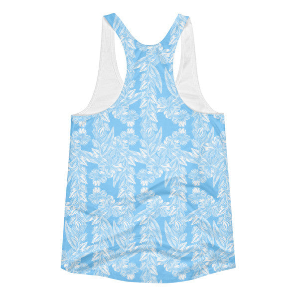 Women's Trop Vine Off Blue Summer Racerback Tank Top -  -  - srce threads - 2