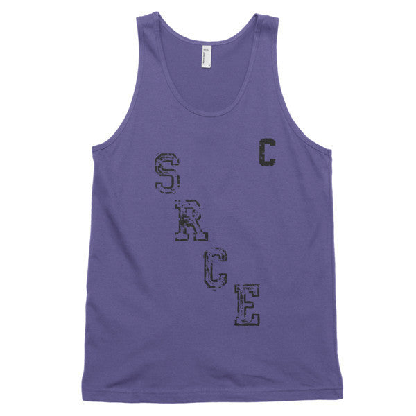 Classic SRCE Vintage Throwback Diagonal Hockey Black Cpatain Tank Top (Unisex) -  - Purple / XS - srce threads - 3