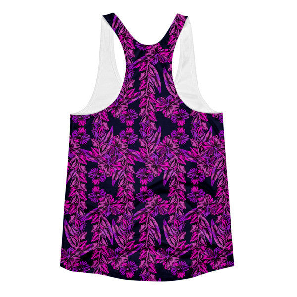 Women's Tropical Ivy Pop Purp Pastel Racerback Summer Tank Top -  -  - srce threads - 2