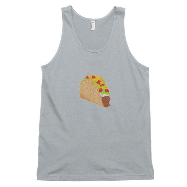 Classic 8 Bit Taco Tank Top (Unisex) -  - New Silver / XS - srce threads - 9