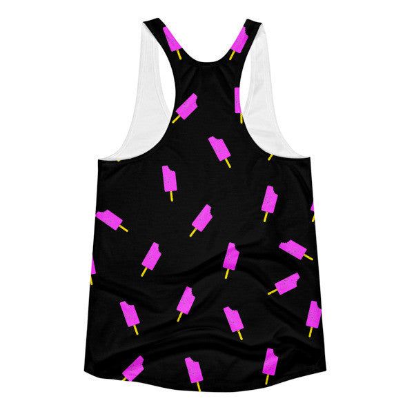 Women's "Summer Drip" Neon Black Purples Vintage Ice Cream Racerback Tank -  -  - srce threads - 2