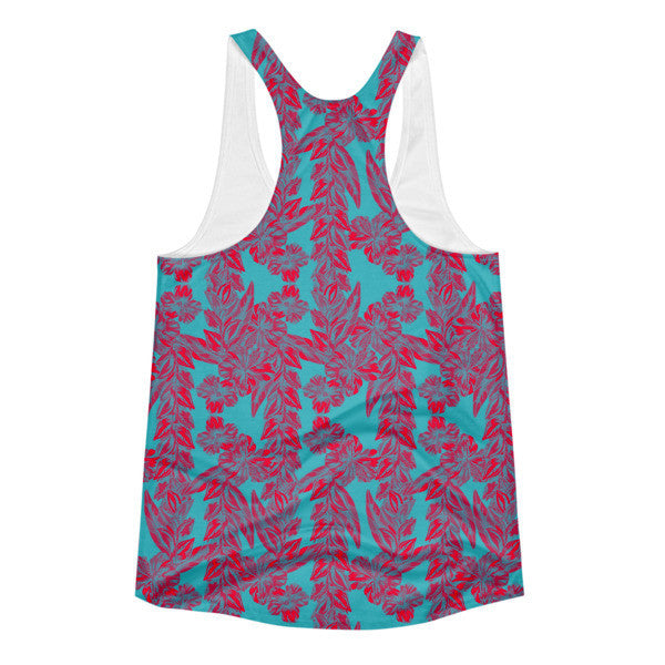Women's Tropical Ivy Pop Magenta Pastel Racerback Summer Tank Top -  -  - srce threads - 2