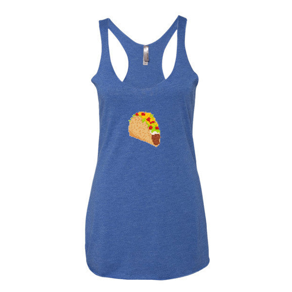 Women's Retro Digital 8 Bit Taco Racerback Tank Top -  - Vintage Royal / XS - srce threads - 3